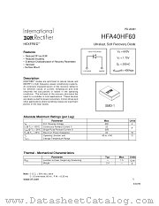 HFA40HF60 datasheet pdf International Rectifier