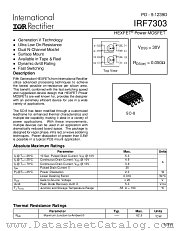IRF7303 datasheet pdf International Rectifier