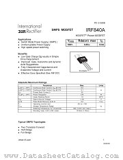 IRF840A datasheet pdf International Rectifier
