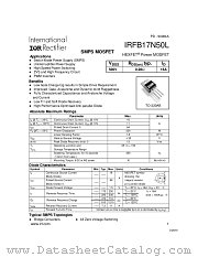 IRFB17N50L datasheet pdf International Rectifier
