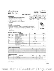 IRFB17N60K datasheet pdf International Rectifier