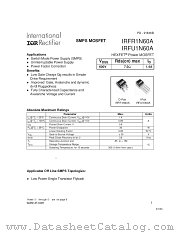 IRFU1N60A datasheet pdf International Rectifier