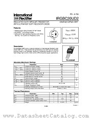 IRGBC20UD2 datasheet pdf International Rectifier