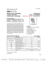 IRH93250 datasheet pdf International Rectifier