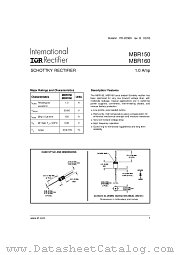 MBR160 datasheet pdf International Rectifier
