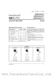 MBRB4045CTTRR datasheet pdf International Rectifier