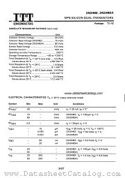 2N2480A datasheet pdf ITT Semiconductors