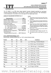 2N3011 datasheet pdf ITT Semiconductors