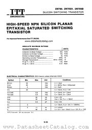 2N706A datasheet pdf ITT Semiconductors