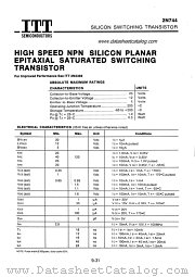2N744 datasheet pdf ITT Semiconductors