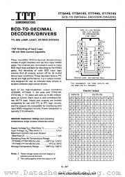 ITT7445 datasheet pdf ITT Semiconductors