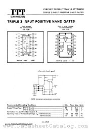 ITT74H10 datasheet pdf ITT Semiconductors