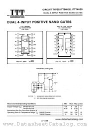 ITT54H20 datasheet pdf ITT Semiconductors
