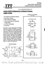 ITT741 datasheet pdf ITT Semiconductors