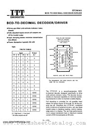 ITT74141 datasheet pdf ITT Semiconductors