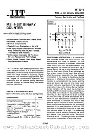 ITT9316 datasheet pdf ITT Semiconductors