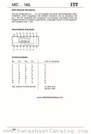 MIC74145N datasheet pdf ITT Semiconductors