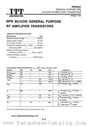 MPS3693 datasheet pdf ITT Semiconductors