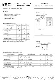 KTA1660 datasheet pdf Korea Electronics (KEC)