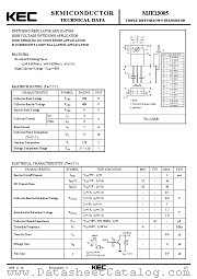 MJE13005 datasheet pdf Korea Electronics (KEC)