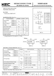 MMBTA43 datasheet pdf Korea Electronics (KEC)