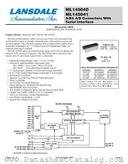 ML145040 datasheet pdf Lansdale Semiconductor