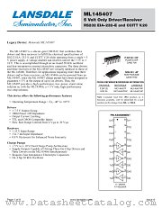 ML145407 datasheet pdf Lansdale Semiconductor