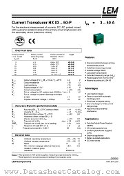 HX03-P datasheet pdf LEM