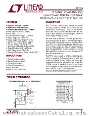 LT1784 datasheet pdf Linear Technology