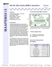 MAAPSM0015 datasheet pdf Tyco Electronics