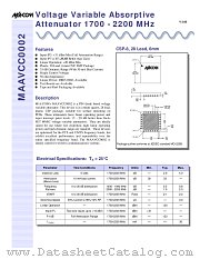 MAAVCC0002 datasheet pdf Tyco Electronics