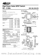SW-106PIN datasheet pdf Tyco Electronics