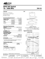 SW-121PIN datasheet pdf Tyco Electronics