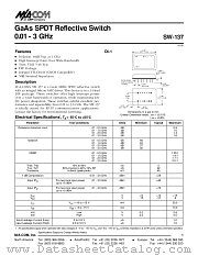 SW-137PIN datasheet pdf Tyco Electronics