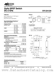 SW-224 datasheet pdf Tyco Electronics