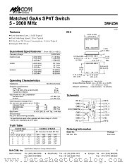 SW-254 datasheet pdf Tyco Electronics