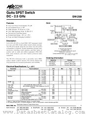 SW-259PIN datasheet pdf Tyco Electronics
