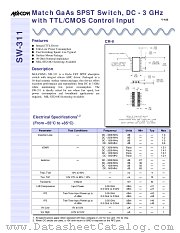 SW-311PIN datasheet pdf Tyco Electronics