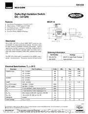 SW-439 datasheet pdf Tyco Electronics