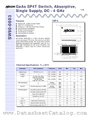 SW90-0003TR datasheet pdf Tyco Electronics