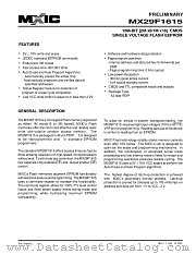 MX29F1615 datasheet pdf Macronix International