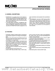 MX93032 datasheet pdf Macronix International