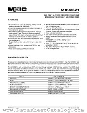 MX93521UC datasheet pdf Macronix International