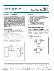 DS1337 datasheet pdf MAXIM - Dallas Semiconductor