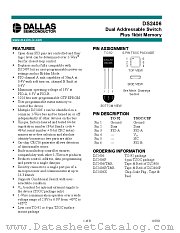 DS2406 datasheet pdf MAXIM - Dallas Semiconductor