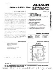 MAX2721 datasheet pdf MAXIM - Dallas Semiconductor
