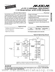 MAX3885 datasheet pdf MAXIM - Dallas Semiconductor