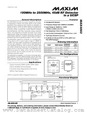 MAX4003 datasheet pdf MAXIM - Dallas Semiconductor