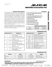 MAX4063EVKIT datasheet pdf MAXIM - Dallas Semiconductor