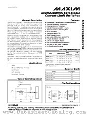 MAX4772 datasheet pdf MAXIM - Dallas Semiconductor
